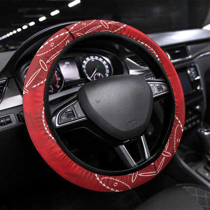 Jamhuri ya Kenya Rugby Steering Wheel Cover Kenyan Shield Style - Red Color