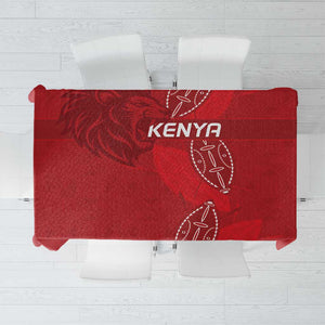 Jamhuri ya Kenya Rugby Tablecloth Kenyan Shield Style - Red Color
