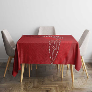 Jamhuri ya Kenya Rugby Tablecloth Kenyan Shield Style - Red Color