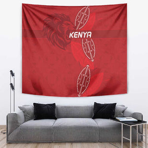 Jamhuri ya Kenya Rugby Tapestry Kenyan Shield Style - Red Color