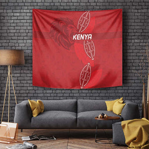 Jamhuri ya Kenya Rugby Tapestry Kenyan Shield Style - Red Color