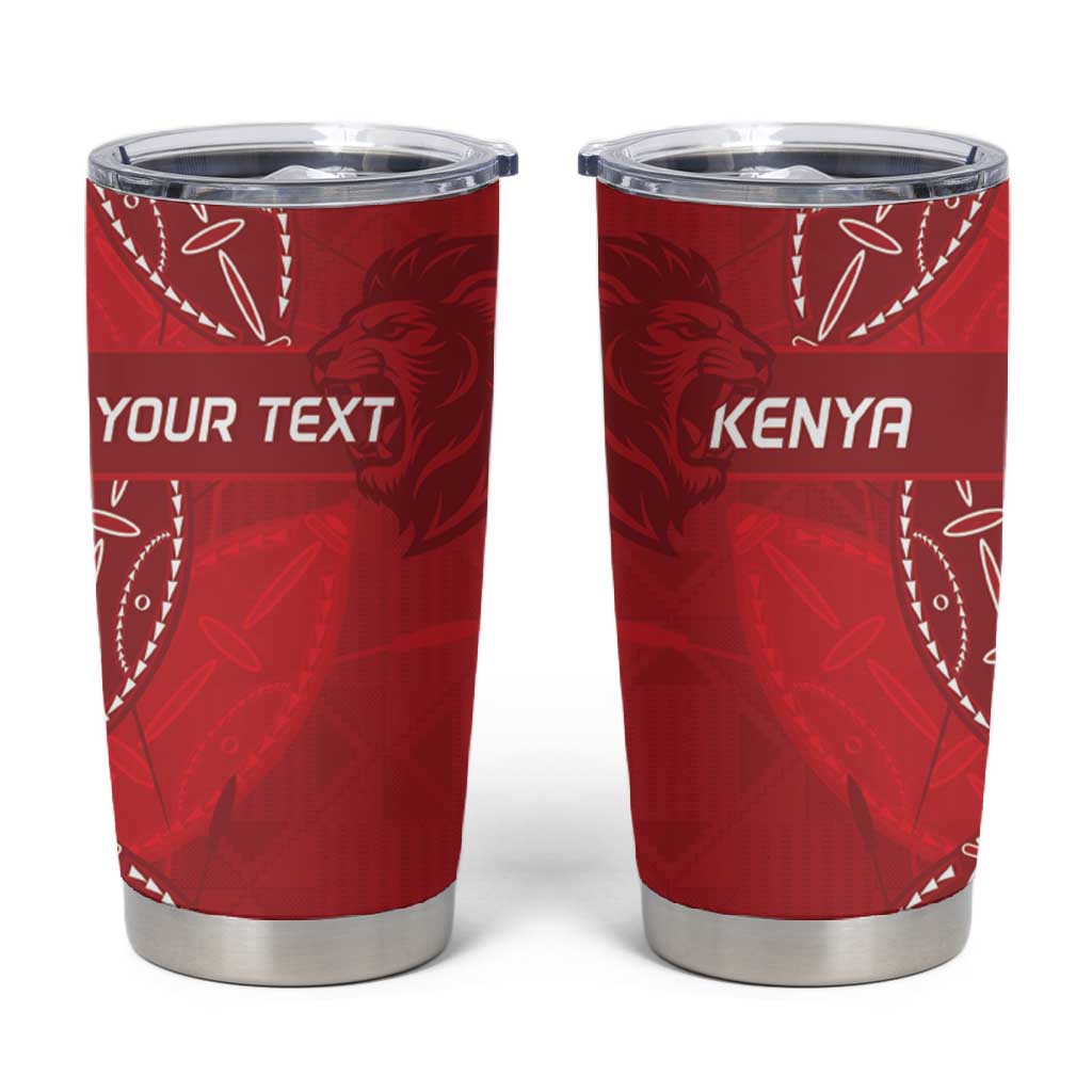 Jamhuri ya Kenya Rugby Custom Tumbler Cup Kenyan Shield Style - Red Color