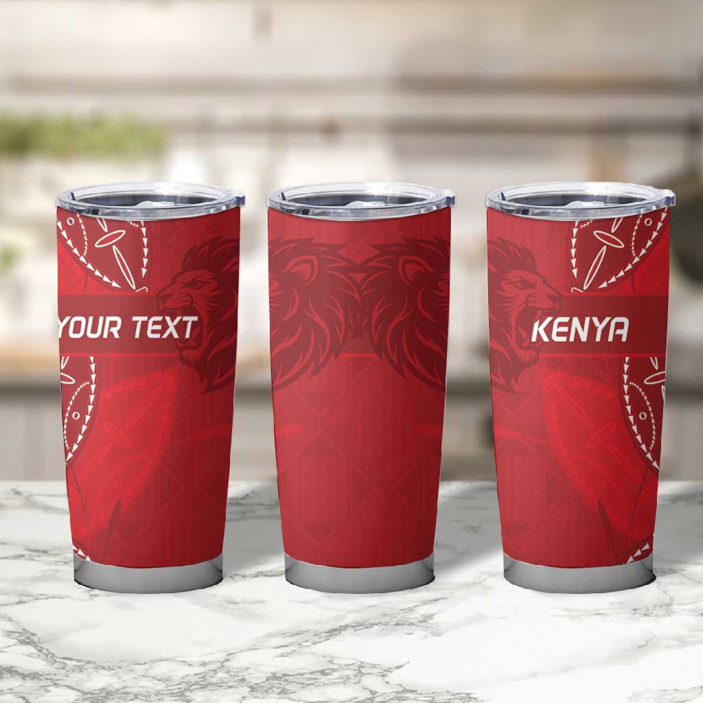 Jamhuri ya Kenya Rugby Custom Tumbler Cup Kenyan Shield Style - Red Color