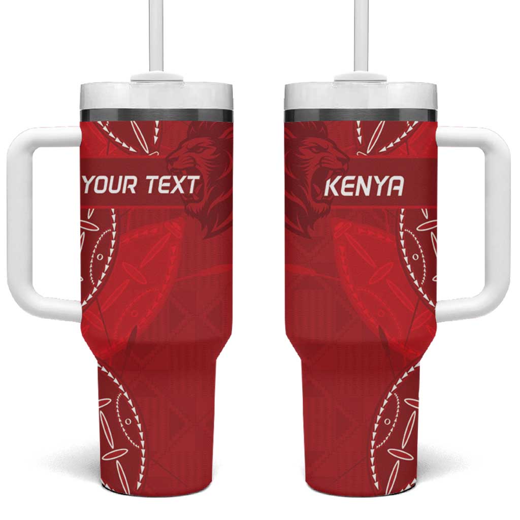 Jamhuri ya Kenya Rugby Custom Tumbler With Handle Kenyan Shield Style - Red Color