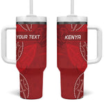 Jamhuri ya Kenya Rugby Custom Tumbler With Handle Kenyan Shield Style - Red Color