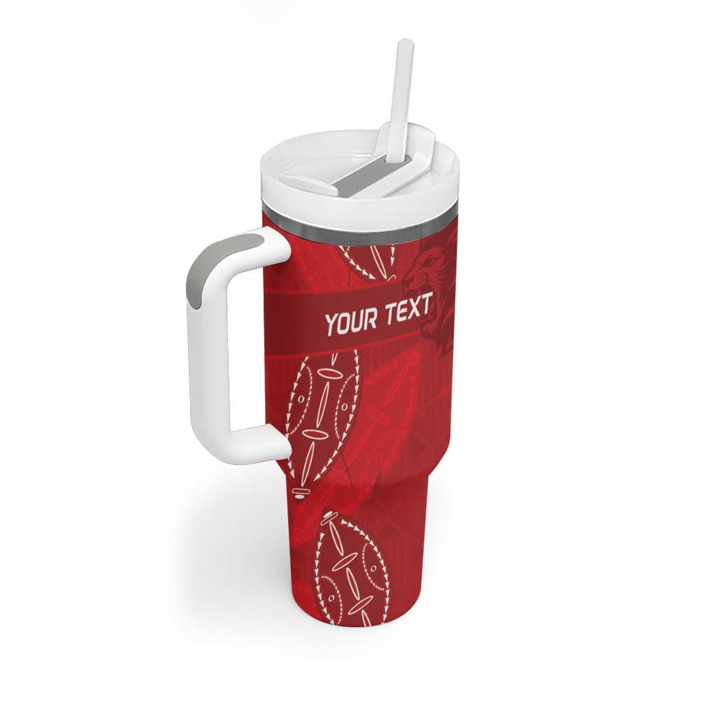 Jamhuri ya Kenya Rugby Custom Tumbler With Handle Kenyan Shield Style - Red Color