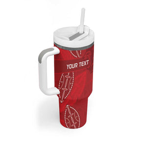 Jamhuri ya Kenya Rugby Custom Tumbler With Handle Kenyan Shield Style - Red Color