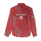 Jamhuri ya Kenya Rugby Custom Women Casual Shirt Kenyan Shield Style - Red Color