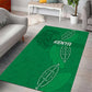 Jamhuri ya Kenya Rugby Area Rug Kenyan Shield Style - Green Color
