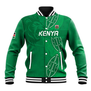 Jamhuri ya Kenya Rugby Custom Baseball Jacket Kenyan Shield Style - Green Color
