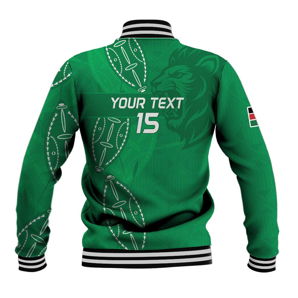 Jamhuri ya Kenya Rugby Custom Baseball Jacket Kenyan Shield Style - Green Color