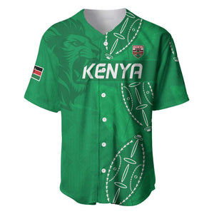 Jamhuri ya Kenya Rugby Custom Baseball Jersey Kenyan Shield Style - Green Color