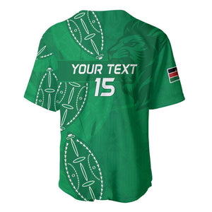 Jamhuri ya Kenya Rugby Custom Baseball Jersey Kenyan Shield Style - Green Color