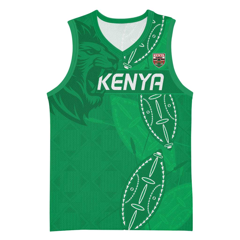 Jamhuri ya Kenya Rugby Custom Basketball Jersey Kenyan Shield Style - Green Color - African Pride