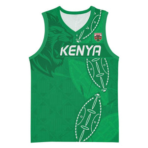 Jamhuri ya Kenya Rugby Custom Basketball Jersey Kenyan Shield Style - Green Color - African Pride