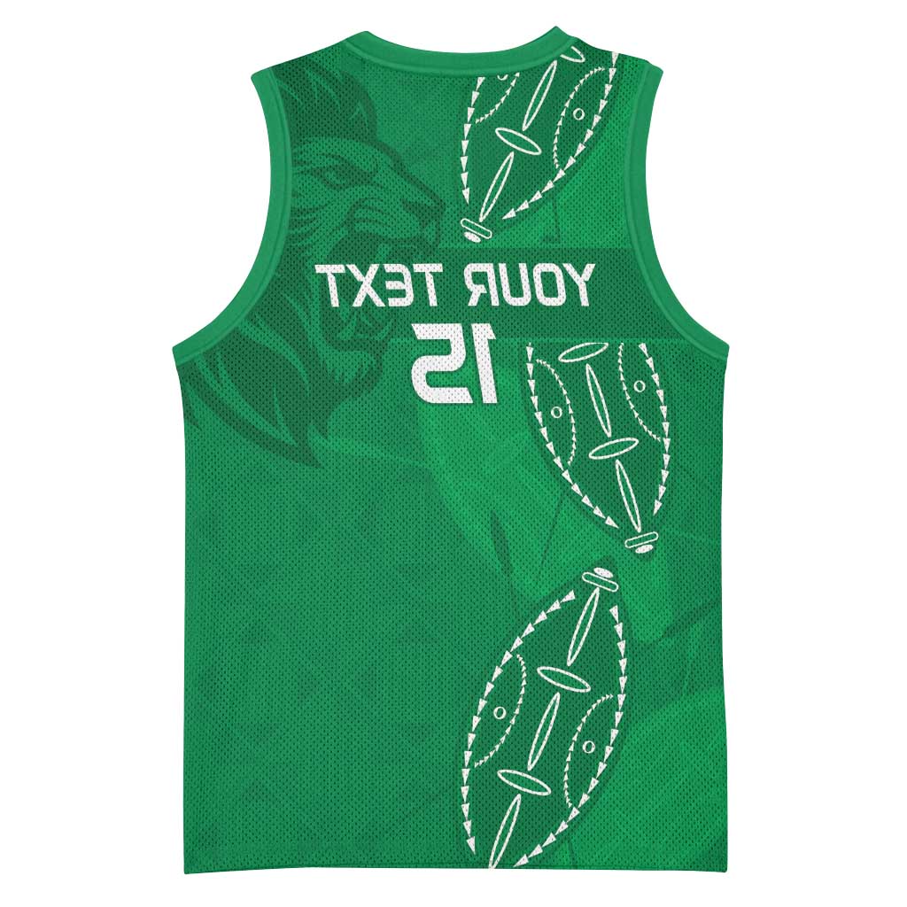 Jamhuri ya Kenya Rugby Custom Basketball Jersey Kenyan Shield Style - Green Color - African Pride