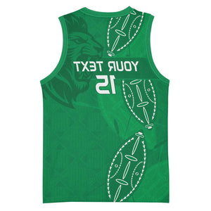 Jamhuri ya Kenya Rugby Custom Basketball Jersey Kenyan Shield Style - Green Color - African Pride