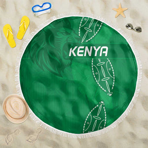 Jamhuri ya Kenya Rugby Beach Blanket Kenyan Shield Style - Green Color