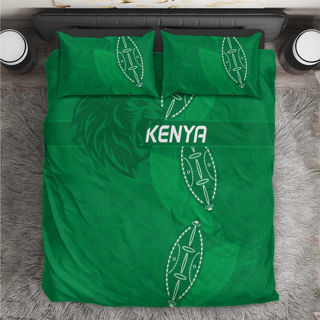 Jamhuri ya Kenya Rugby Bedding Set Kenyan Shield Style - Green Color
