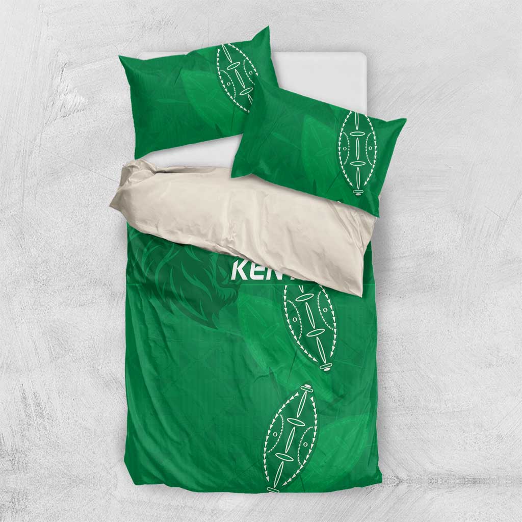 Jamhuri ya Kenya Rugby Bedding Set Kenyan Shield Style - Green Color