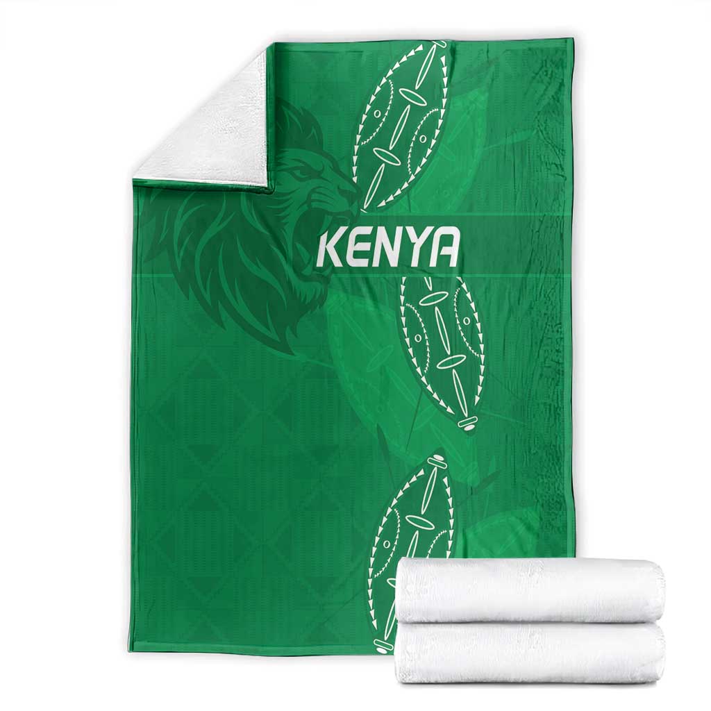 Jamhuri ya Kenya Rugby Blanket Kenyan Shield Style - Green Color