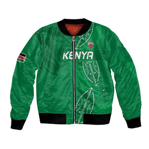 Jamhuri ya Kenya Rugby Custom Bomber Jacket Kenyan Shield Style - Green Color