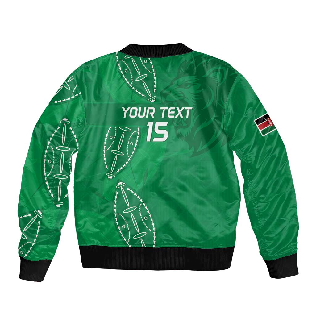Jamhuri ya Kenya Rugby Custom Bomber Jacket Kenyan Shield Style - Green Color