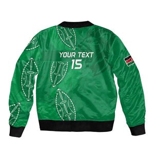 Jamhuri ya Kenya Rugby Custom Bomber Jacket Kenyan Shield Style - Green Color