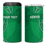 Jamhuri ya Kenya Rugby Custom 4 in 1 Can Cooler Tumbler Kenyan Shield Style - Green Color