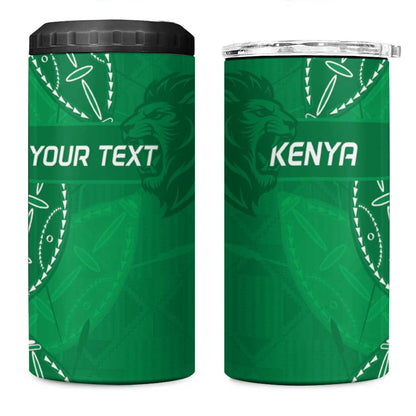 Jamhuri ya Kenya Rugby Custom 4 in 1 Can Cooler Tumbler Kenyan Shield Style - Green Color