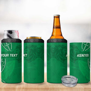 Jamhuri ya Kenya Rugby Custom 4 in 1 Can Cooler Tumbler Kenyan Shield Style - Green Color