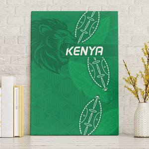 Jamhuri ya Kenya Rugby Canvas Wall Art Kenyan Shield Style - Green Color