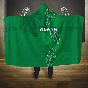 Jamhuri ya Kenya Rugby Hooded Blanket Kenyan Shield Style - Green Color