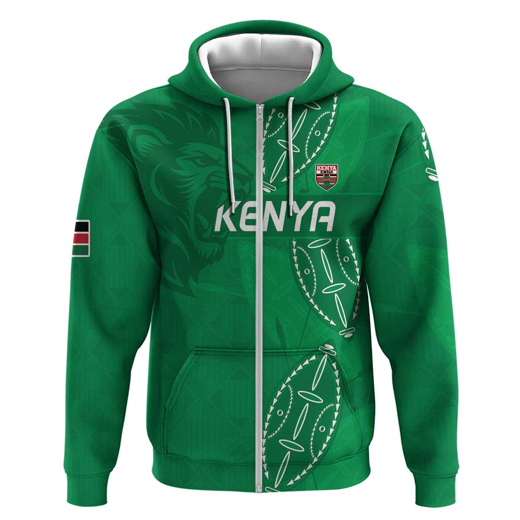 Jamhuri ya Kenya Rugby Custom Hoodie Kenyan Shield Style - Green Color