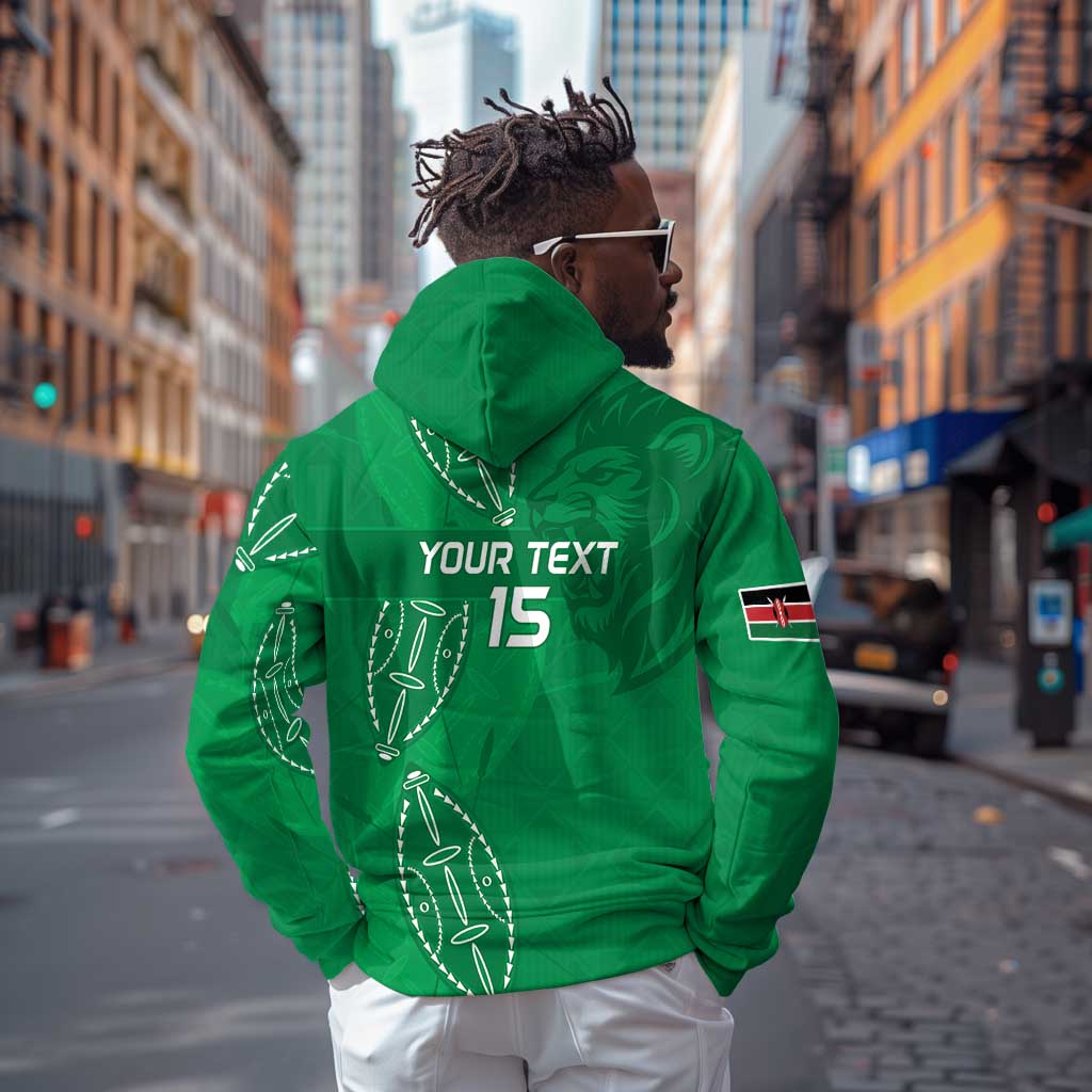 Jamhuri ya Kenya Rugby Custom Hoodie Kenyan Shield Style - Green Color