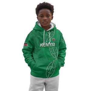 Jamhuri ya Kenya Rugby Custom Kid Hoodie Kenyan Shield Style - Green Color