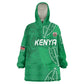 Jamhuri ya Kenya Rugby Custom Kid Wearable Blanket Hoodie Kenyan Shield Style - Green Color