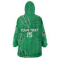 Jamhuri ya Kenya Rugby Custom Kid Wearable Blanket Hoodie Kenyan Shield Style - Green Color