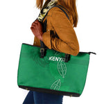 Jamhuri ya Kenya Rugby Leather Tote Bag Kenyan Shield Style - Green Color