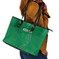 Jamhuri ya Kenya Rugby Leather Tote Bag Kenyan Shield Style - Green Color
