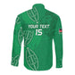 Jamhuri ya Kenya Rugby Custom Long Sleeve Button Shirt Kenyan Shield Style - Green Color