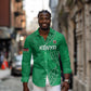 Jamhuri ya Kenya Rugby Custom Long Sleeve Button Shirt Kenyan Shield Style - Green Color