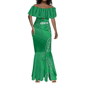 Jamhuri ya Kenya Rugby Custom Mermaid Dress Kenyan Shield Style - Green Color