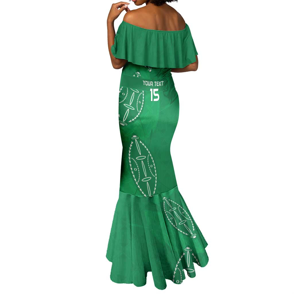 Jamhuri ya Kenya Rugby Custom Mermaid Dress Kenyan Shield Style - Green Color