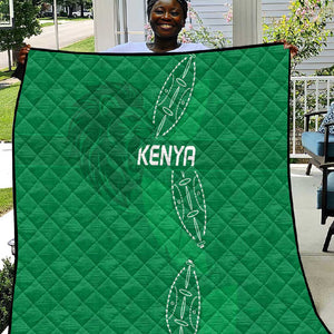 Jamhuri ya Kenya Rugby Quilt Kenyan Shield Style - Green Color