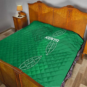 Jamhuri ya Kenya Rugby Quilt Kenyan Shield Style - Green Color