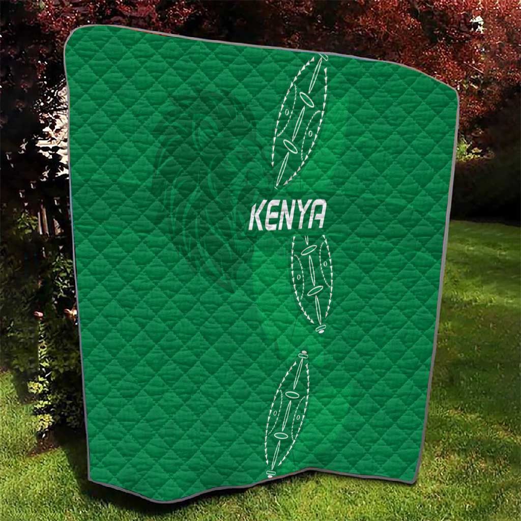 Jamhuri ya Kenya Rugby Quilt Kenyan Shield Style - Green Color