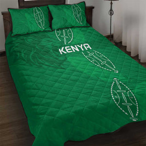 Jamhuri ya Kenya Rugby Quilt Bed Set Kenyan Shield Style - Green Color