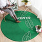 Jamhuri ya Kenya Rugby Round Carpet Kenyan Shield Style - Green Color