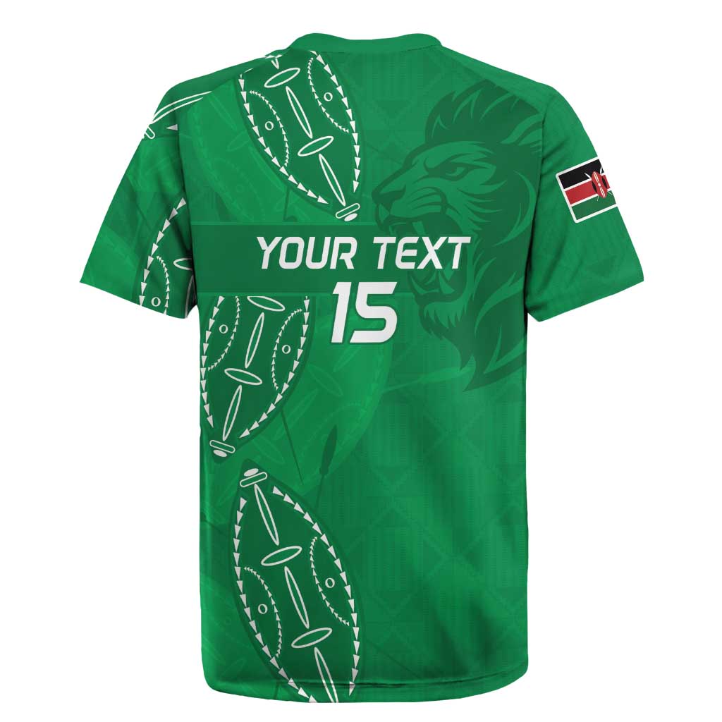 Jamhuri ya Kenya Rugby Custom Rugby Jersey Kenyan Shield Style - Green Color